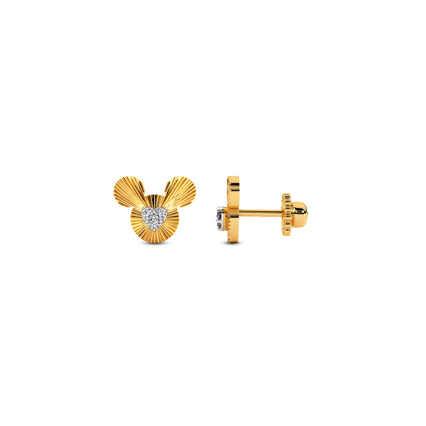 Mickey Spark Textured Diamond Studs
