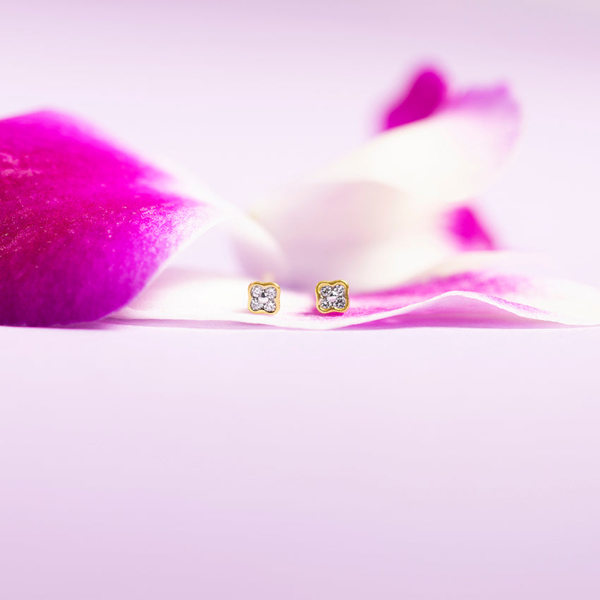 Verdora Clover Diamond Studs