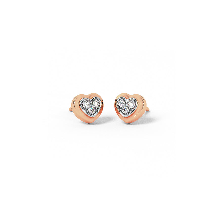 Roselle Heart Diamond Studs