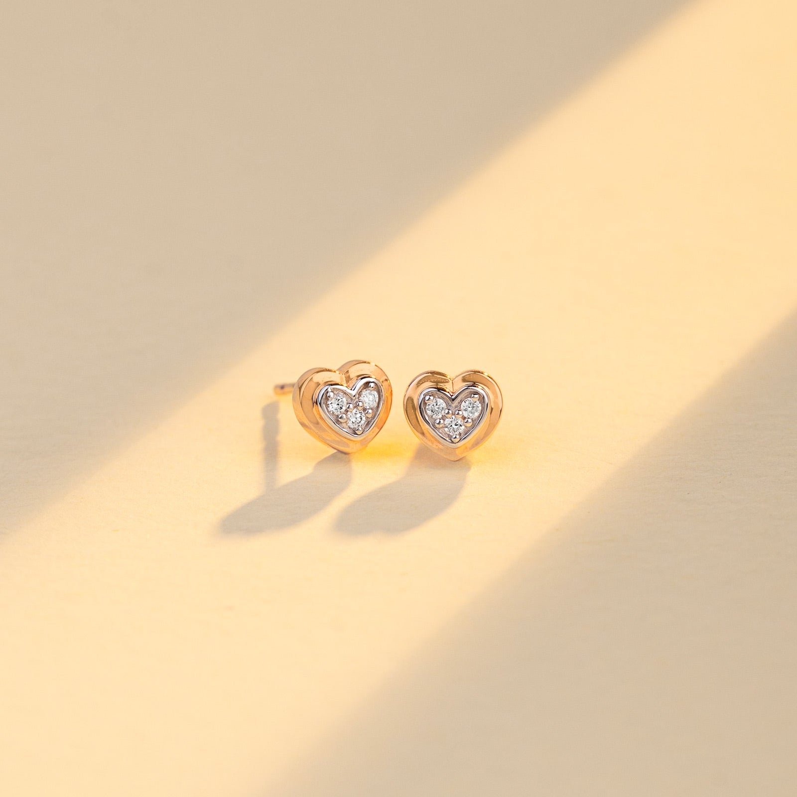 Roselle Heart Diamond Studs