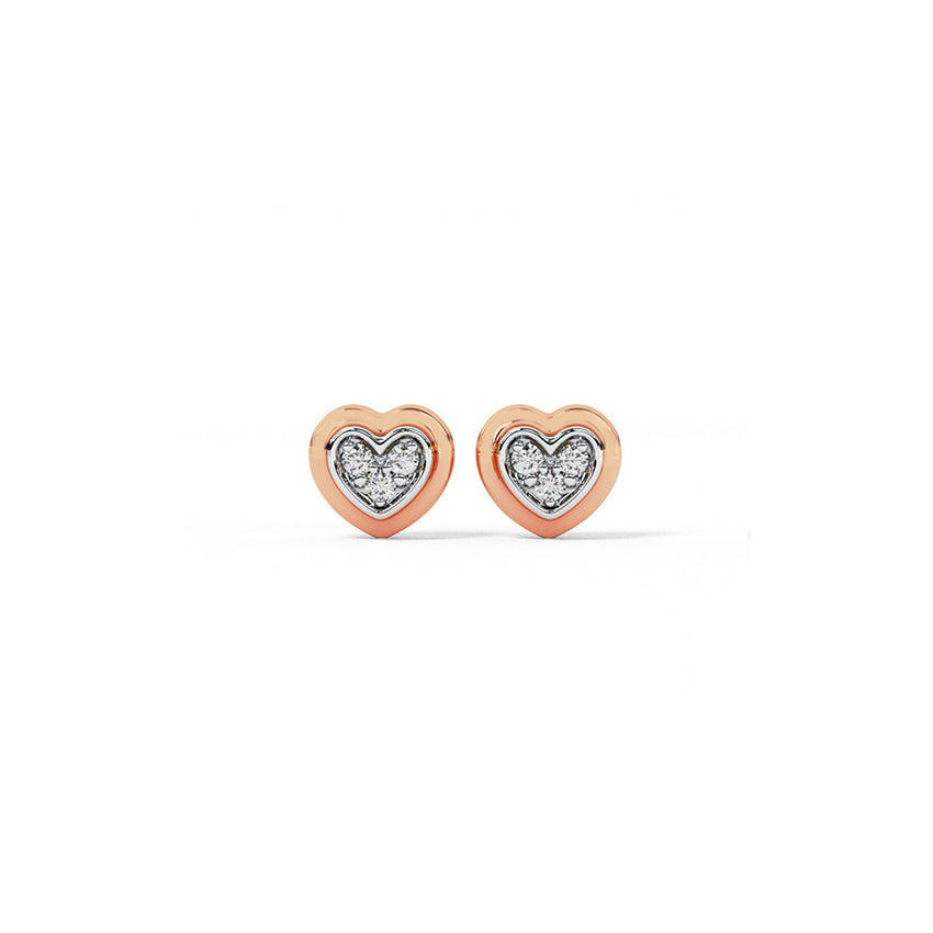 Roselle Heart Diamond Studs