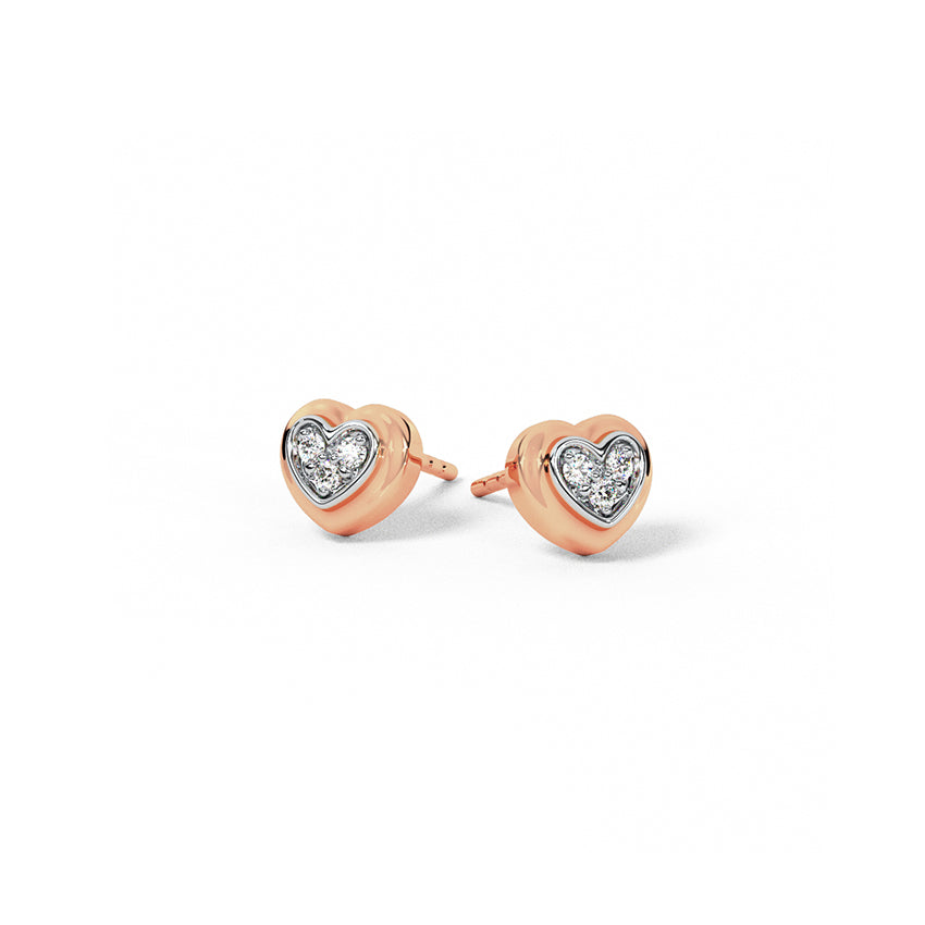 Roselle Heart Diamond Studs