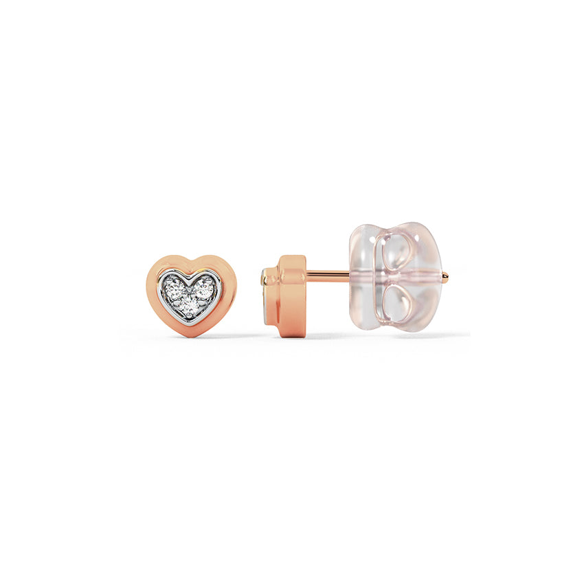 Roselle Heart Diamond Studs