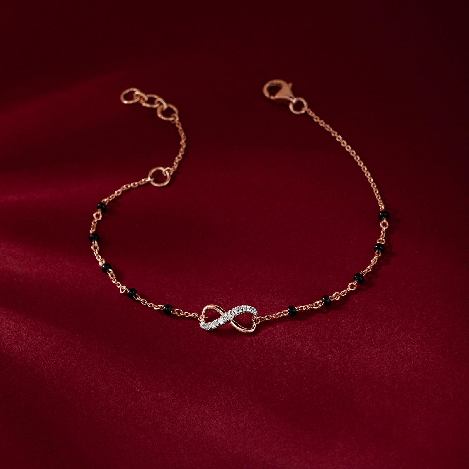 Eterna Infinity Heart Diamond Mangalsutra Bracelet
