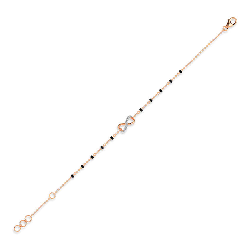 Eterna Infinity Heart Diamond Mangalsutra Bracelet