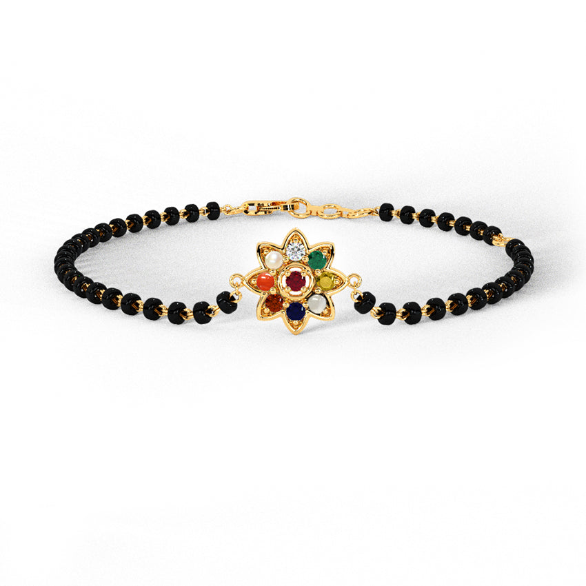 Ishira Diamond Gemstone Mangalsutra Bracelet