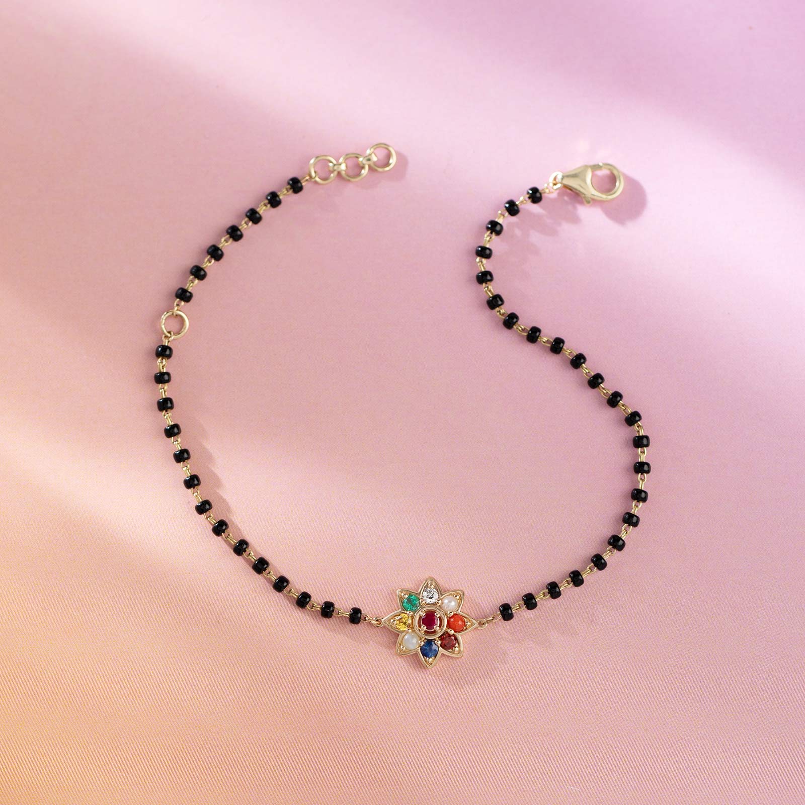 Ishira Diamond Gemstone Mangalsutra Bracelet