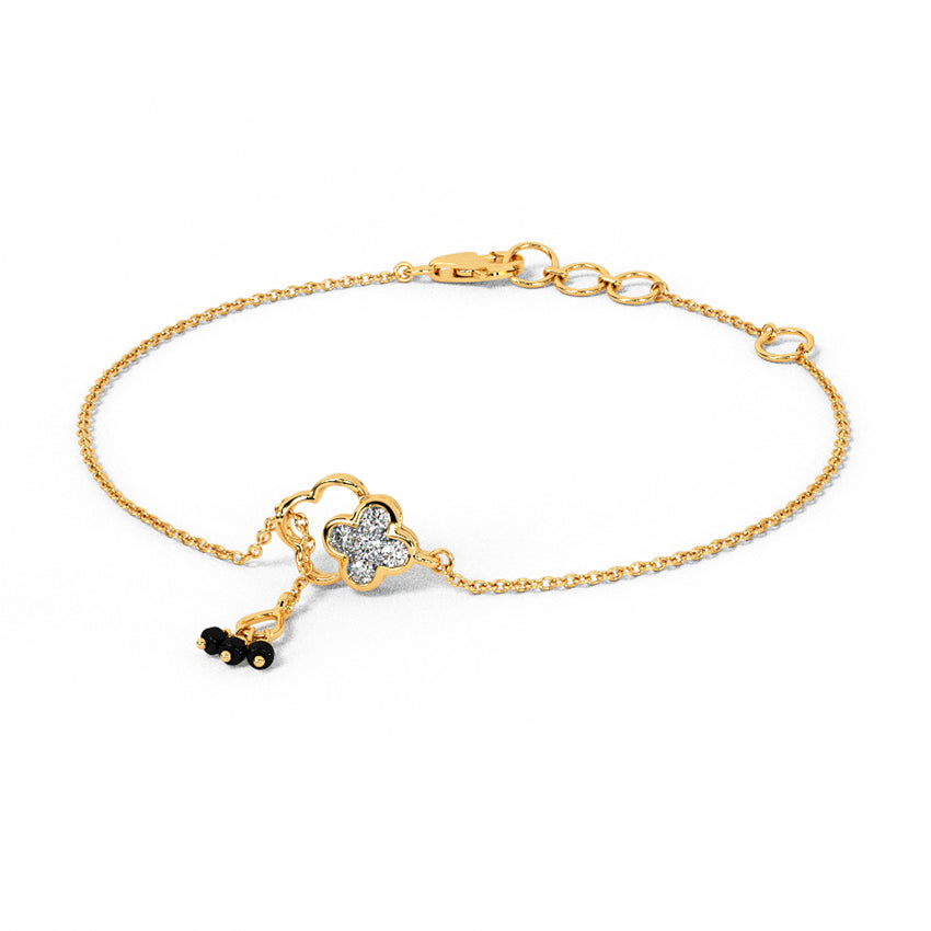 Elara Clover Diamond Mangalsutra Bracelet