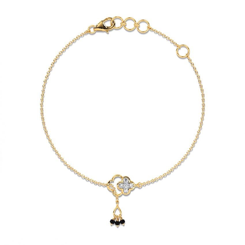 Elara Clover Diamond Mangalsutra Bracelet