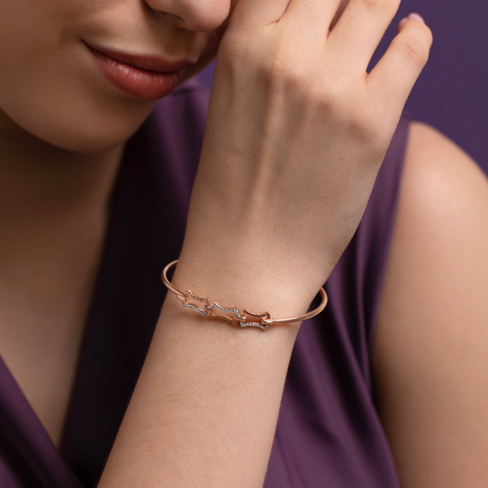 Elara Diamond Tube Bracelet