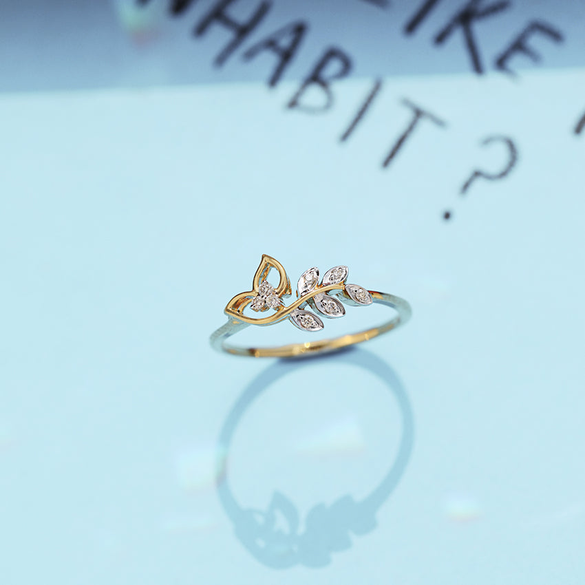 Classic Leaves Diamond Ring