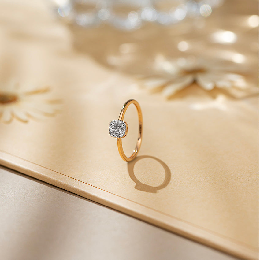 Radiant Bloom Diamond Ring