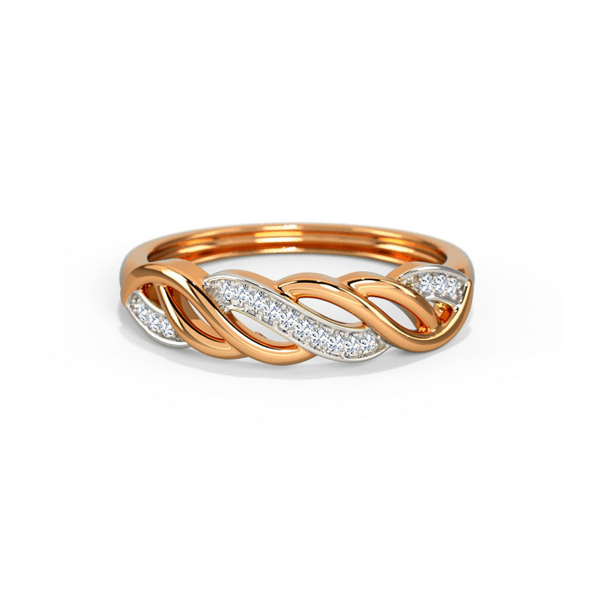 Elegant Wave Diamond Band
