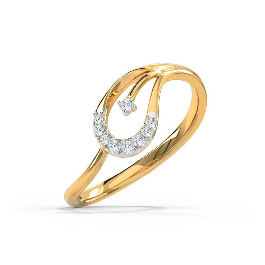 Graceful Swirl Diamond Ring