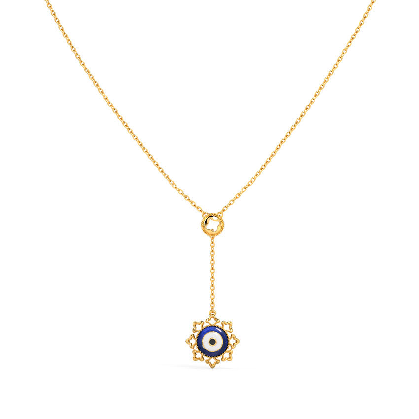 Artful Evil Eye Gold Lariat Necklace