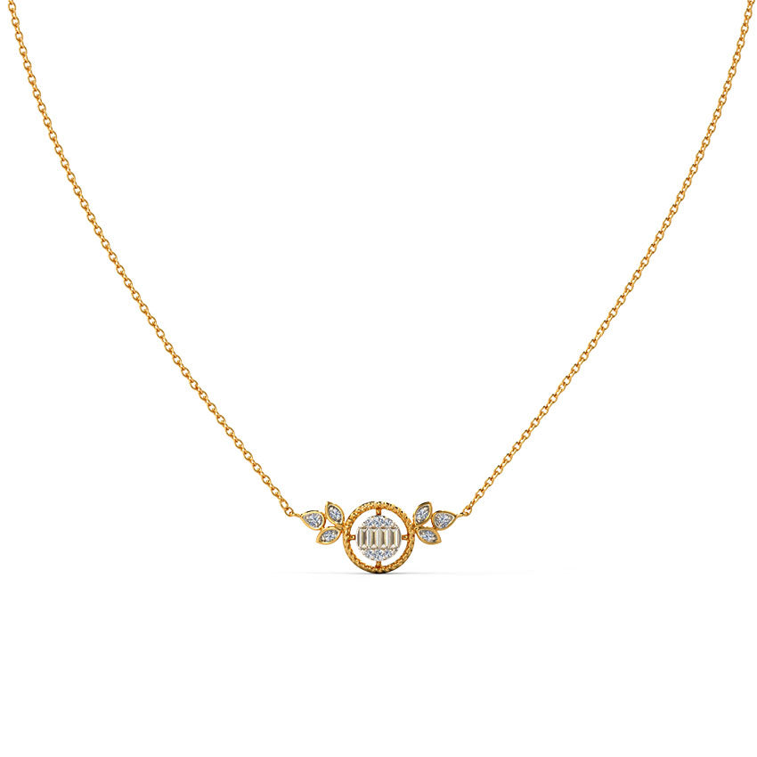 Leafy Radiant Diamond Necklace