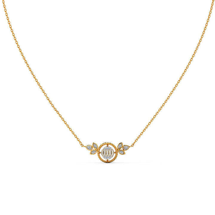 Leafy Radiant Diamond Necklace