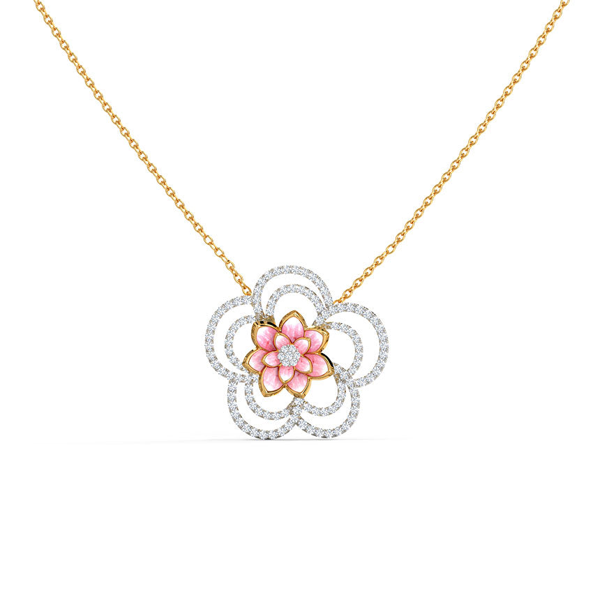 Sparkling Bloom Lotus Diamond Necklace