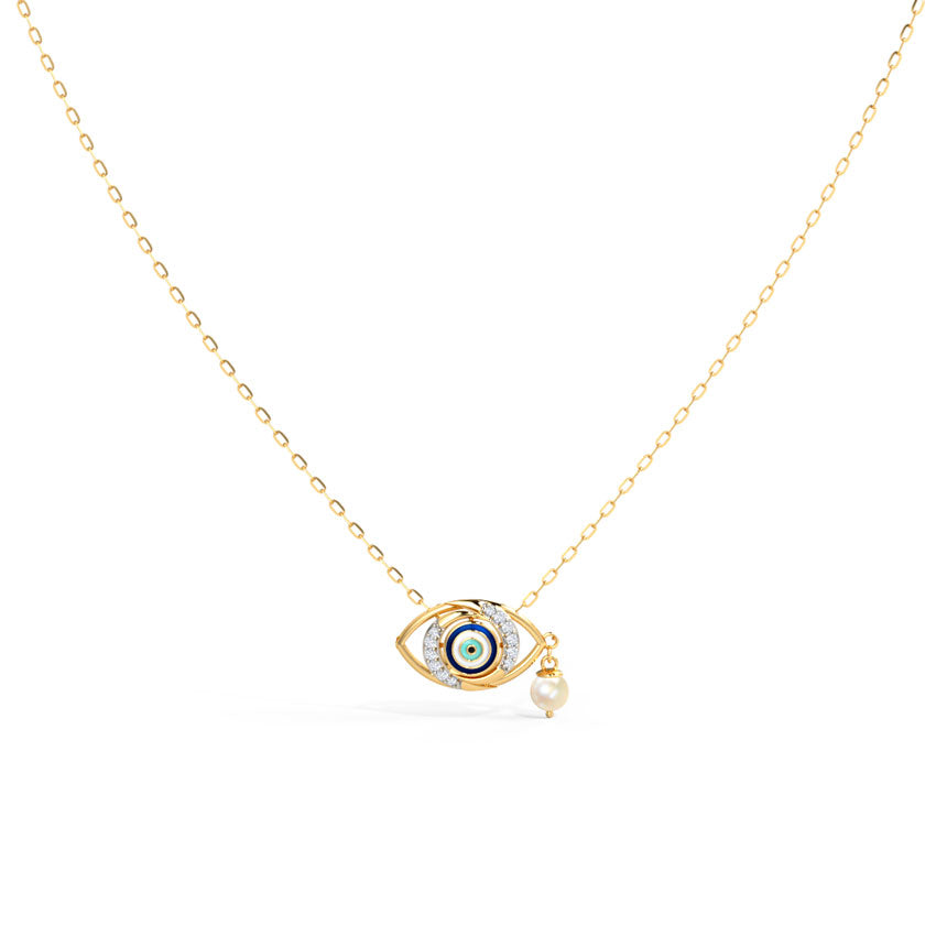 Modish Evil Eye Pearl Necklace