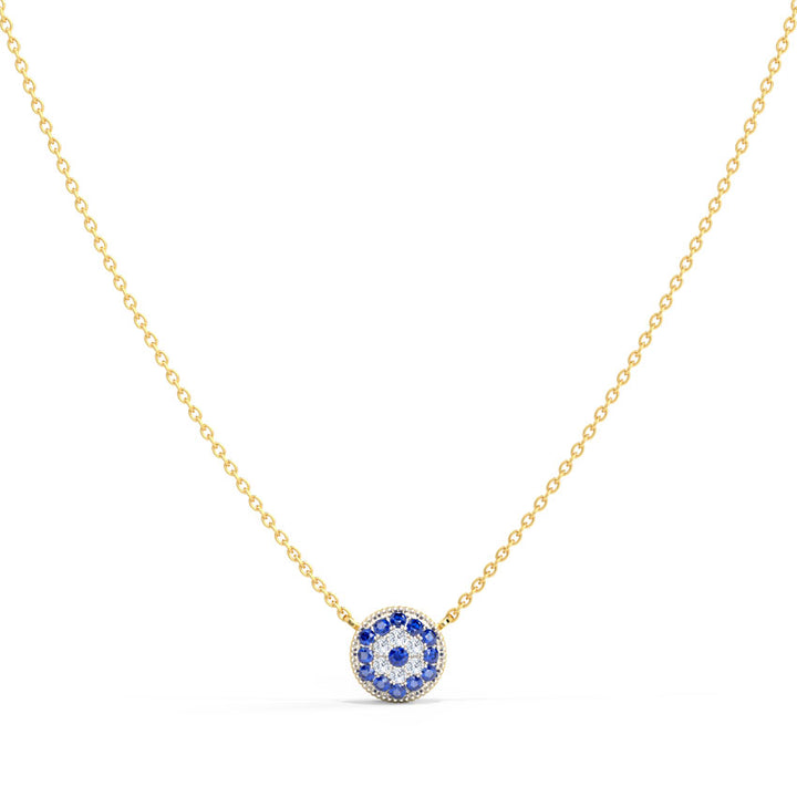 Halo Evil Eye Gemstone Necklace