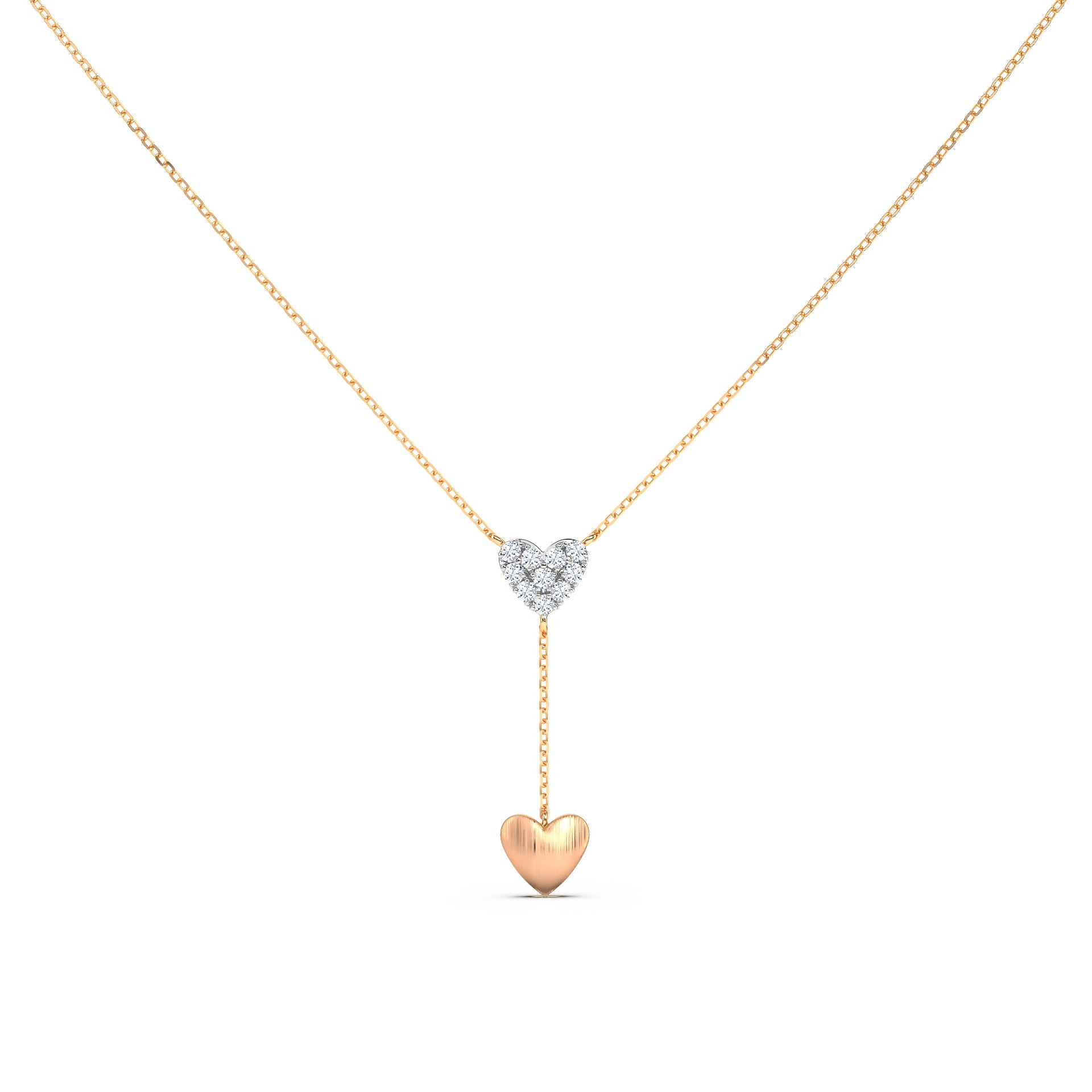 Hearts Diamond Lariat Necklace