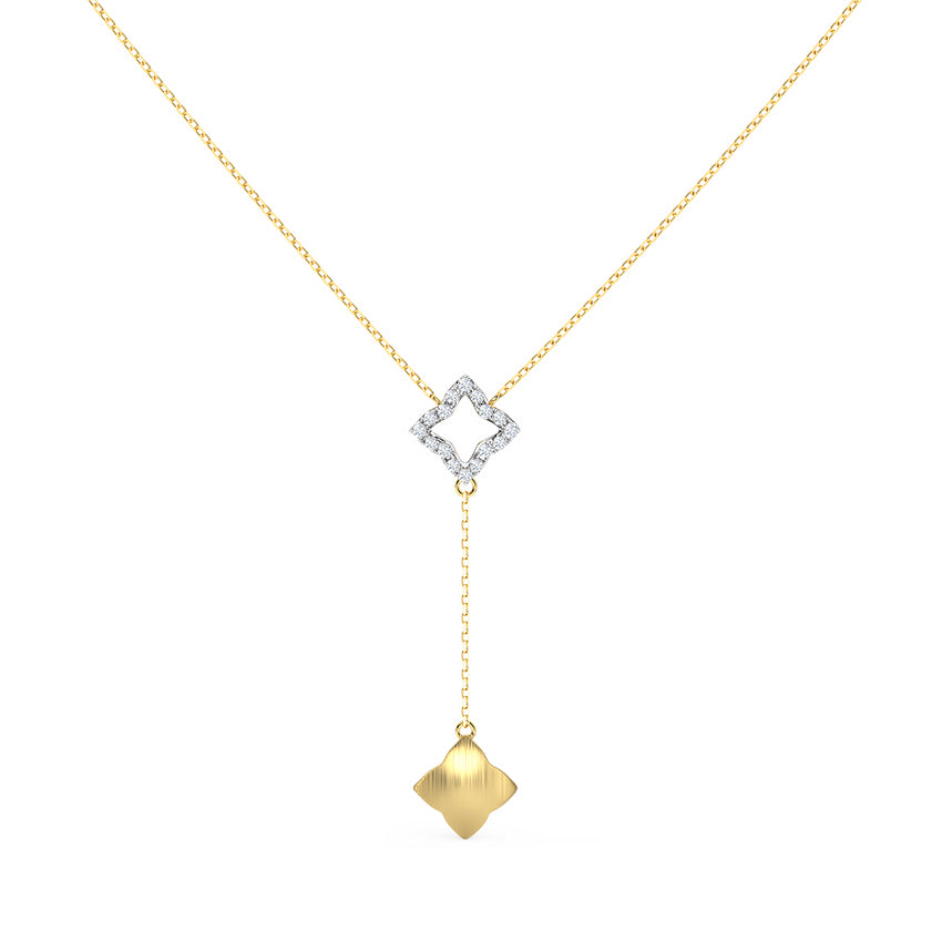 Geometric Diamond Lariat Necklace