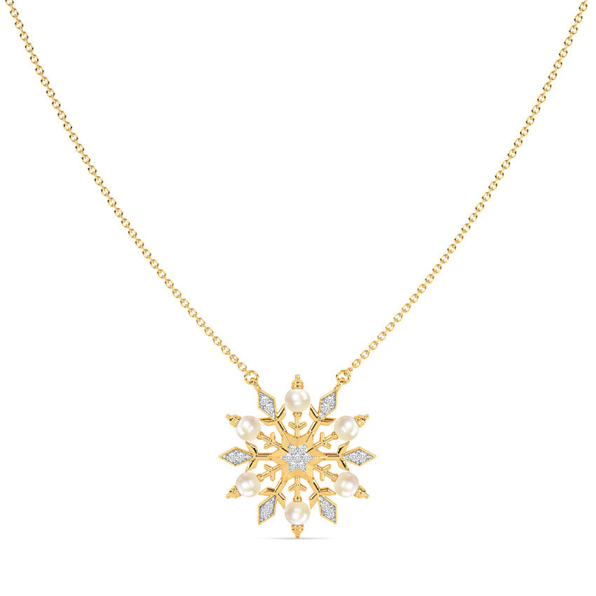 Frozen Snow Flake Pearl Necklace