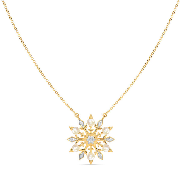 Frozen Snow Flake Pearl Necklace