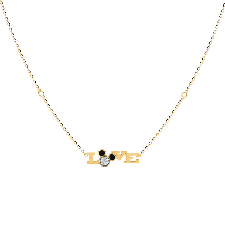 Mickey Mouse Love Diamond Necklace