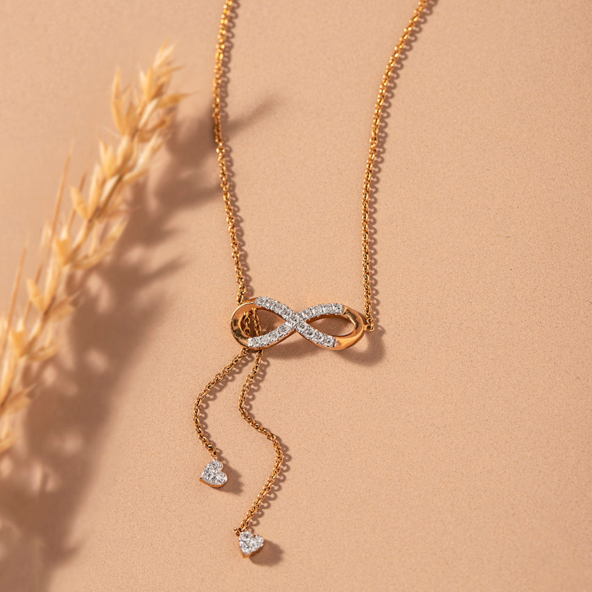 Infinity Love Lariat Diamond Necklace