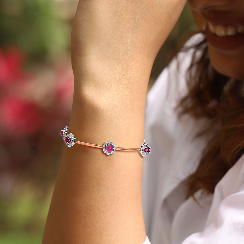 Elysia Rosy Gemstone Bangle
