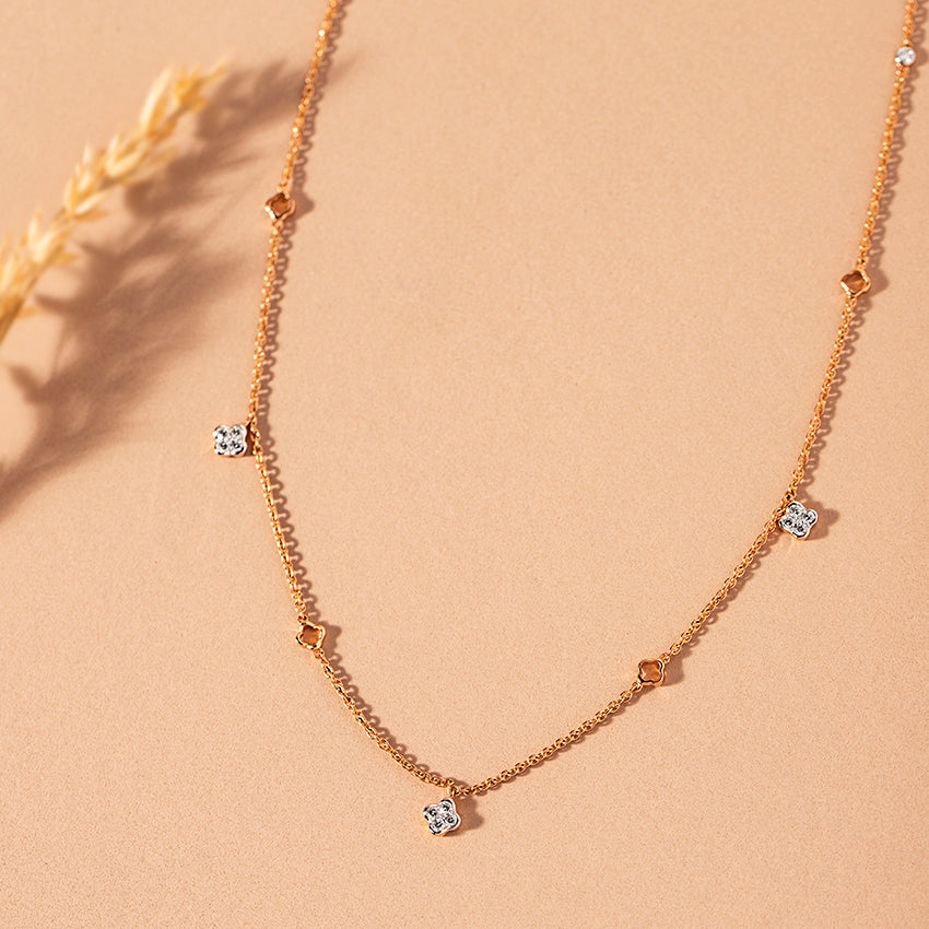 Floret Fine Line Diamond Necklace