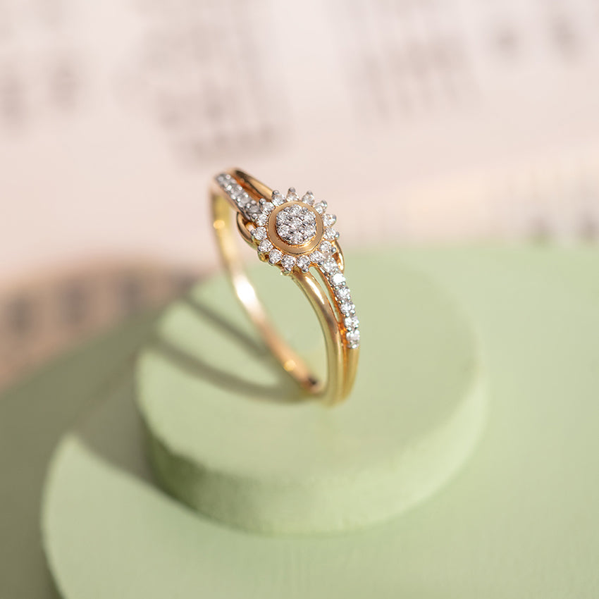 Radiant Crest Diamond Ring
