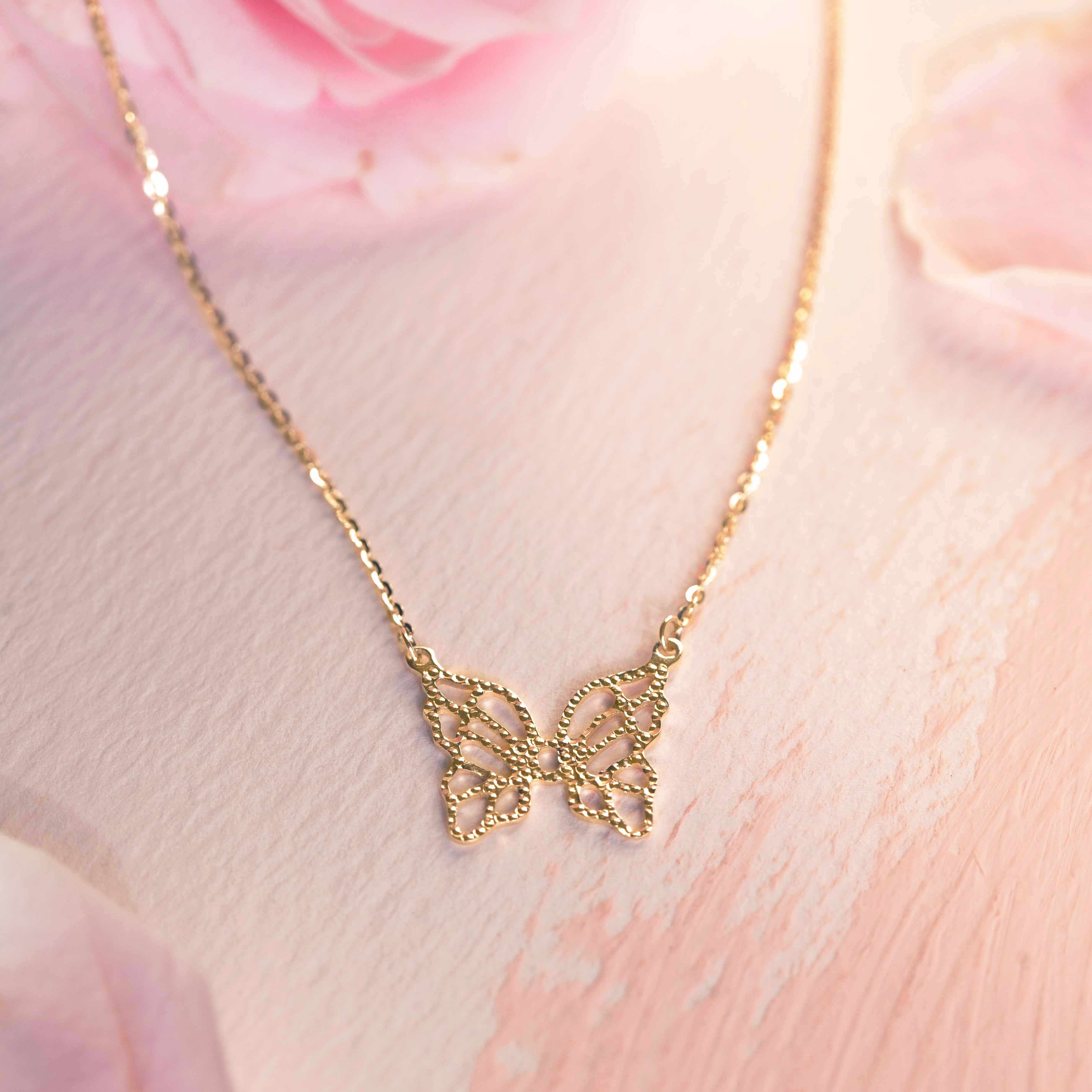 Winsome Butterfly Gold Necklace