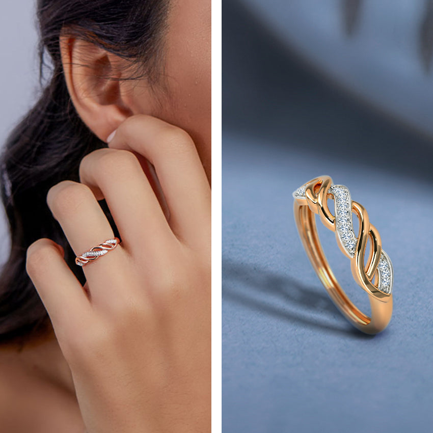 Elegant Wave Diamond Band