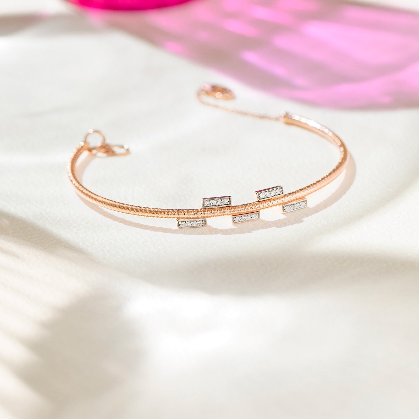 Elara Diamond Tube Bracelet