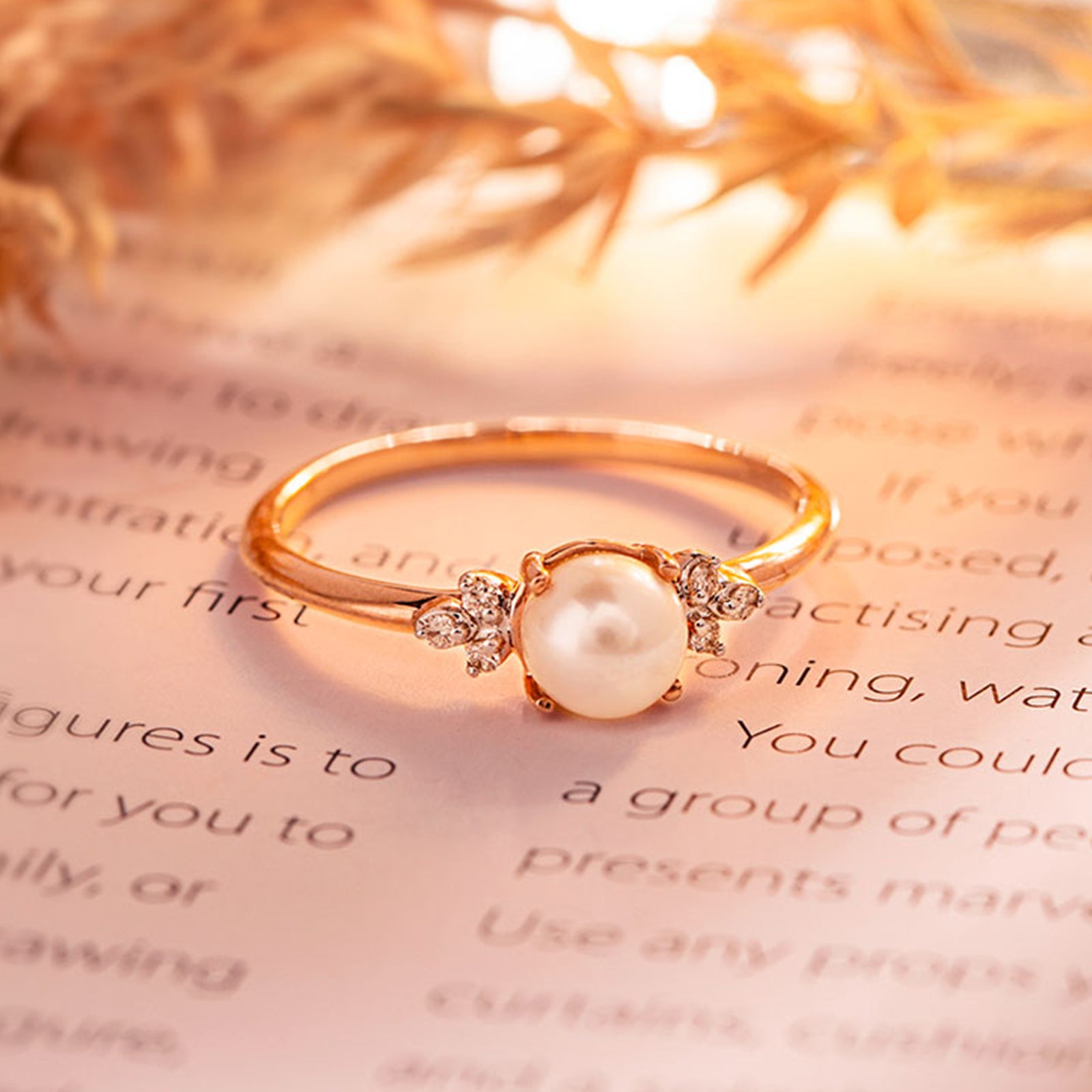 Luminous Pearl Diamond Ring