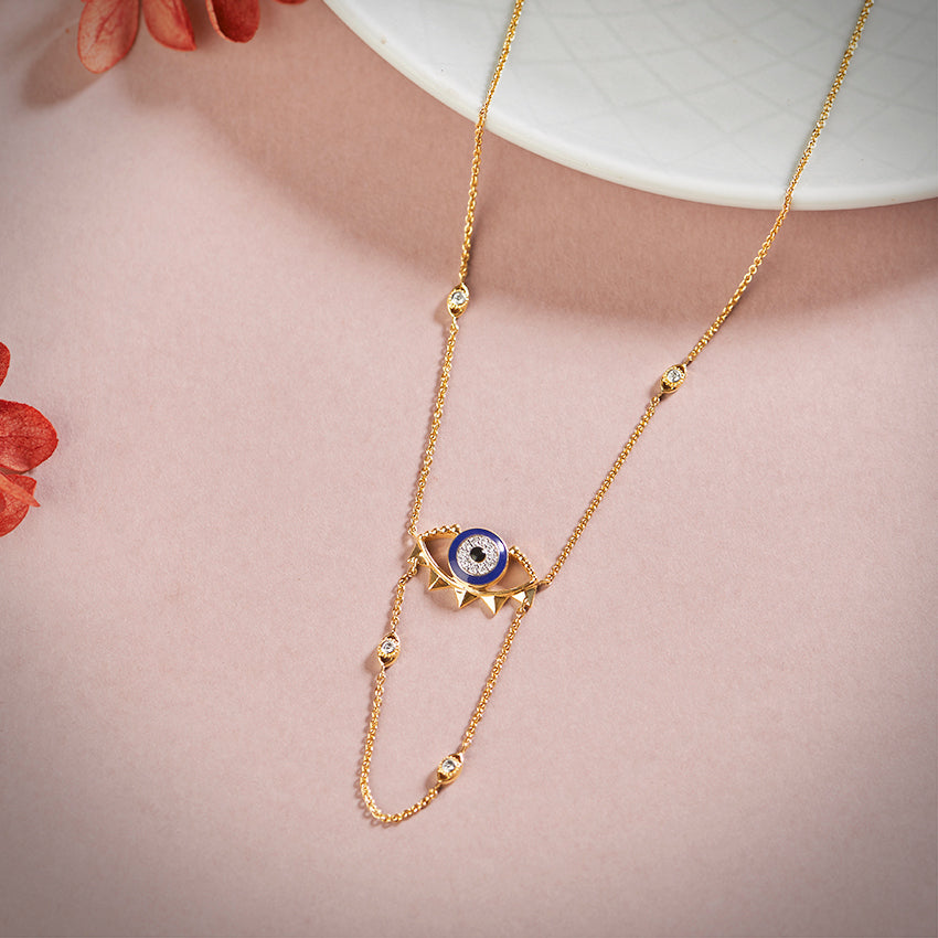 Chic Evil Eye Diamond Necklace