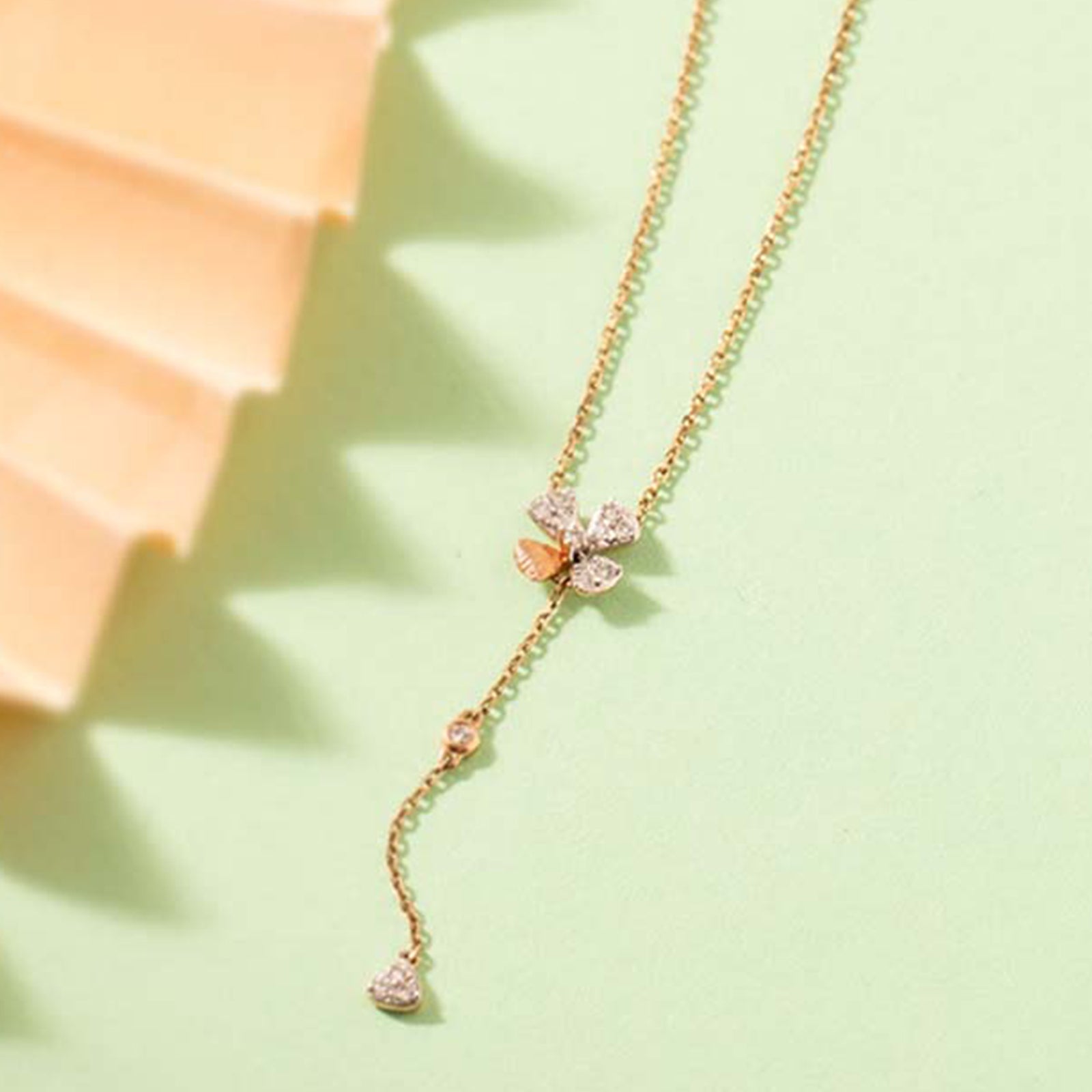 Floral Lariat Diamond Necklace