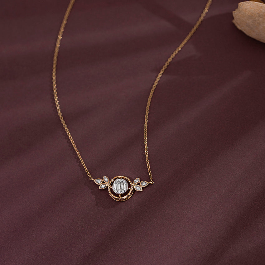 Leafy Radiant Diamond Necklace