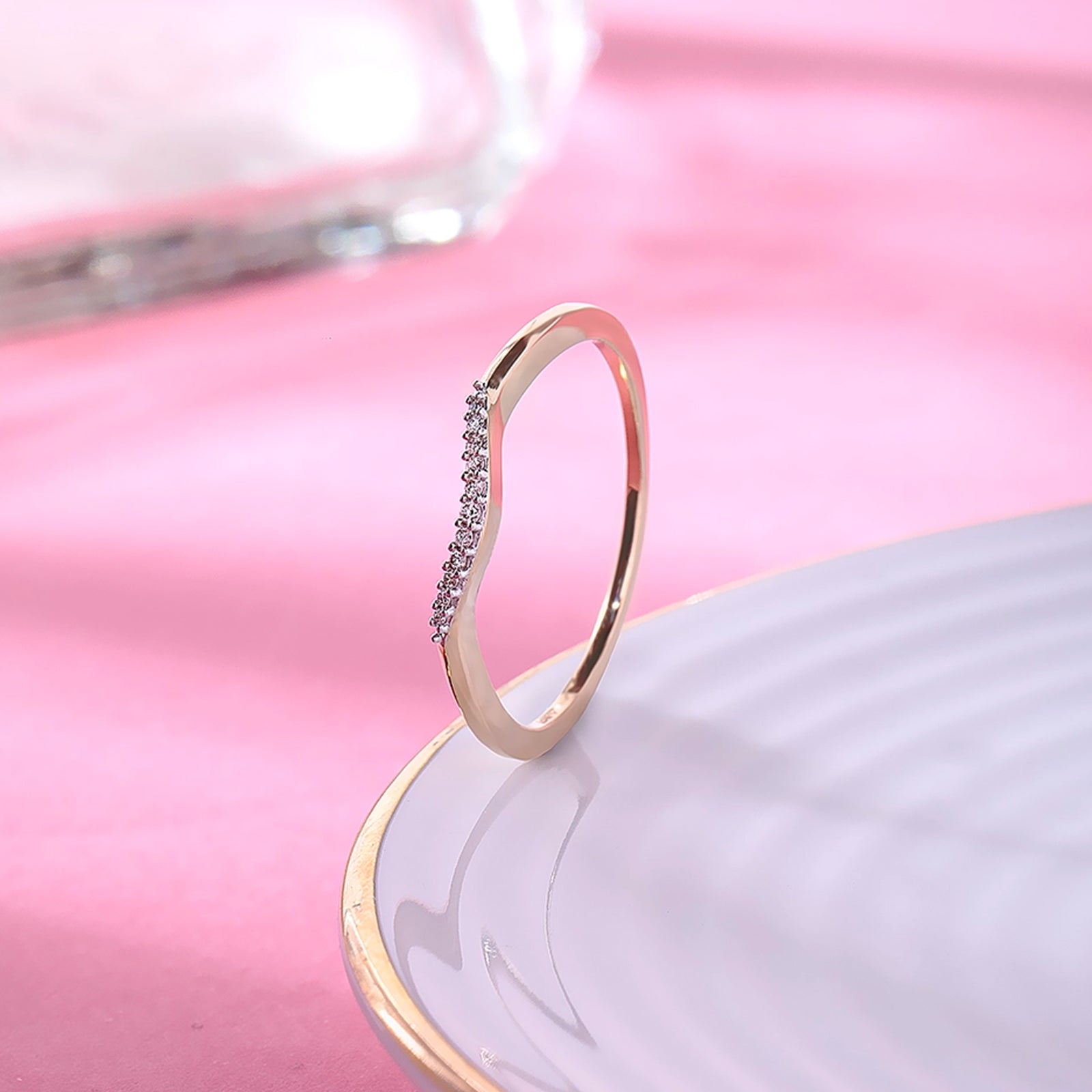 Serene Wave Diamond Ring