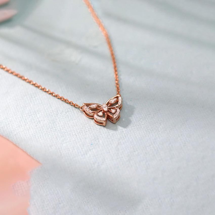 Fluttering Papillon Diamond Necklace