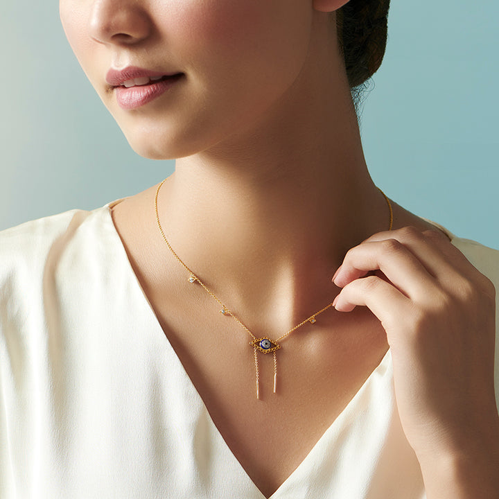 In Style Evil Eye Diamond Necklace