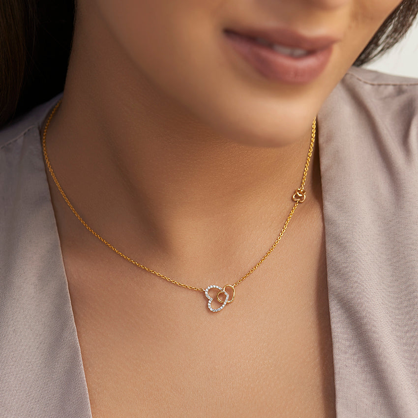 Interlinked Hearts Diamond Necklace