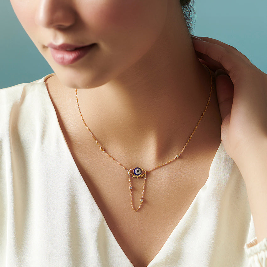 Chic Evil Eye Diamond Necklace
