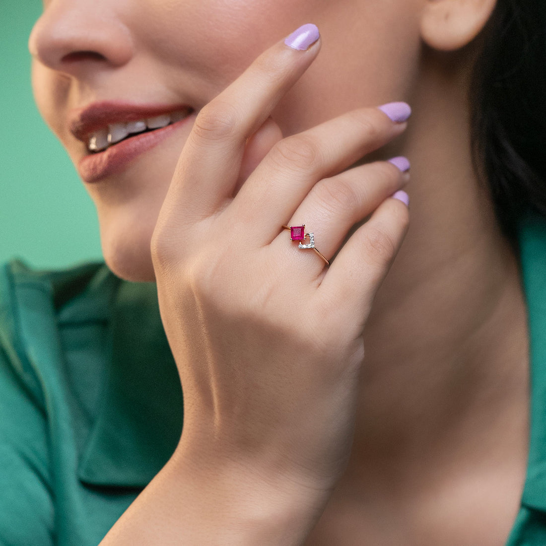 Glinty Pair Gemstone Ring