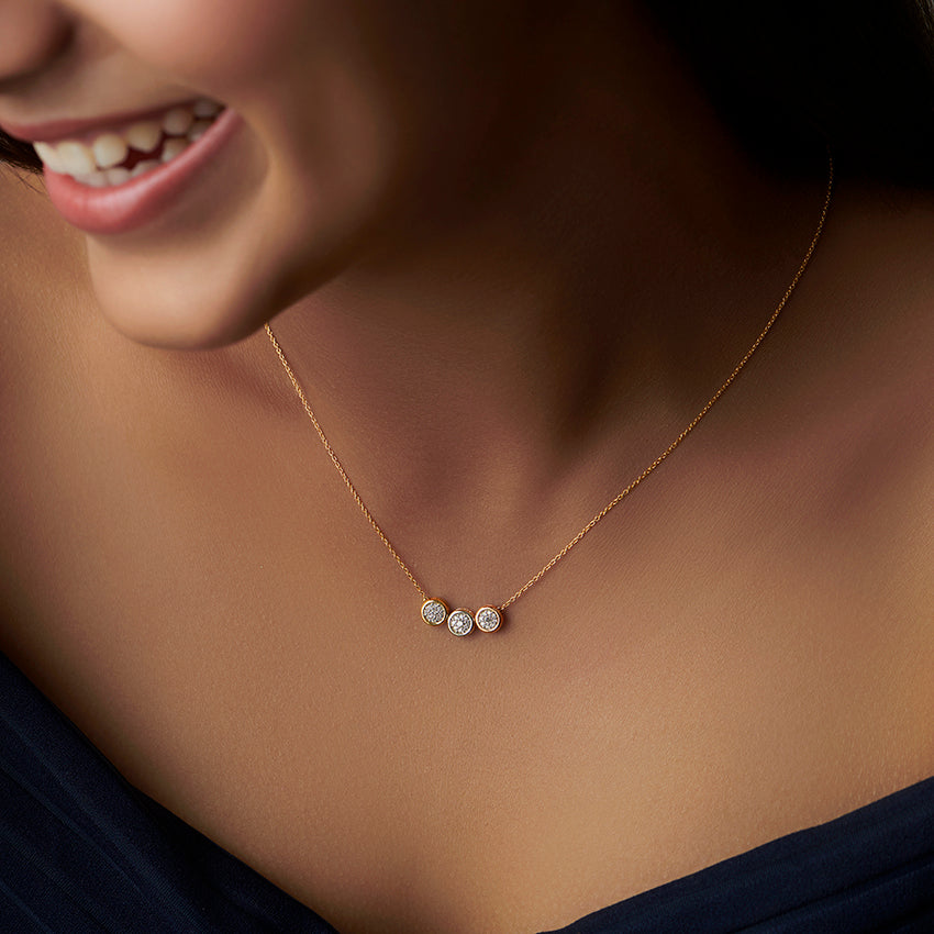Trio Cluster Diamond Necklace