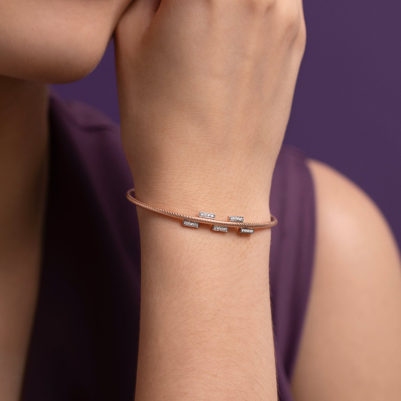 Elara Diamond Tube Bracelet