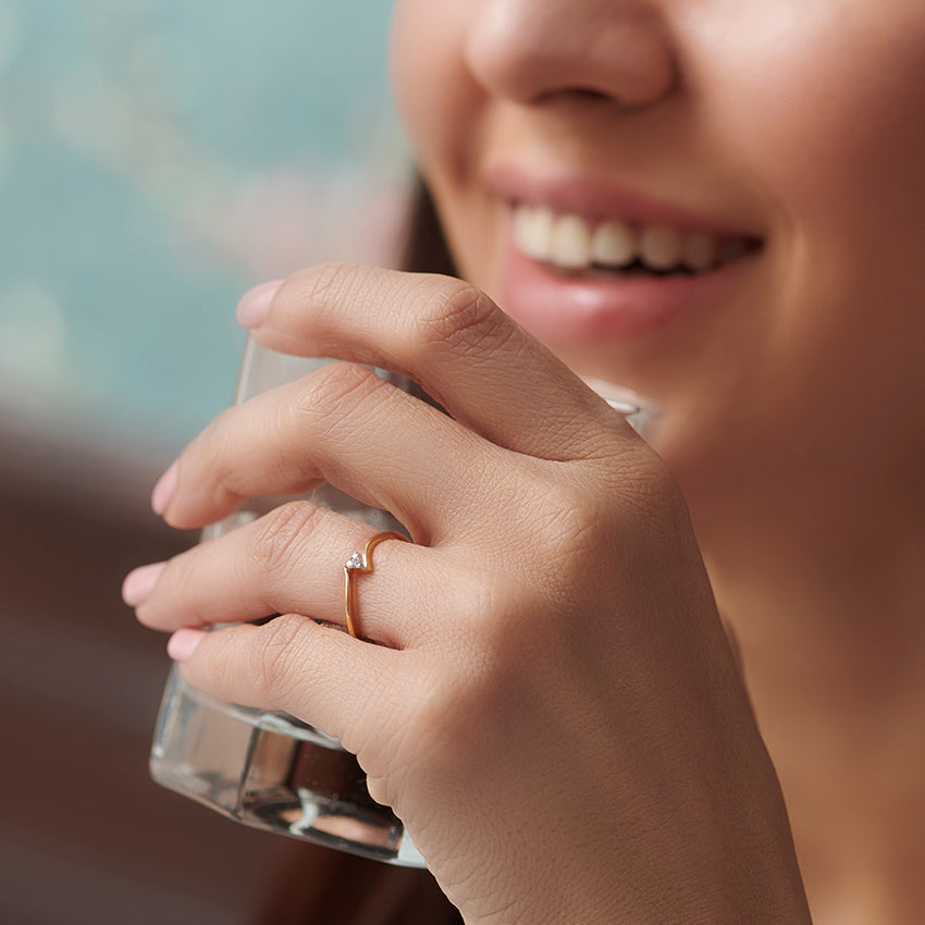 Triad Crossover Diamond Ring