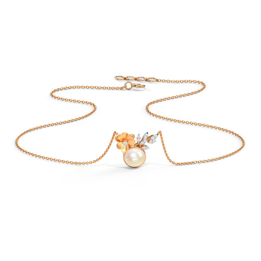 Periwinkle Pearl Diamond Necklace